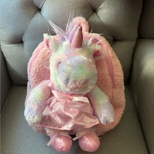 Pink Unicorn Plush Backpack